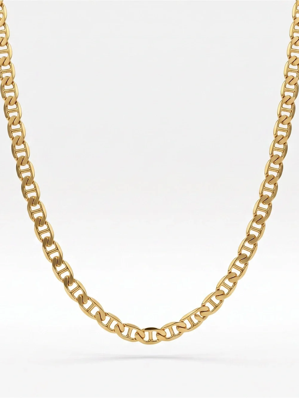 Men's Polished Gold Link Chain Necklace